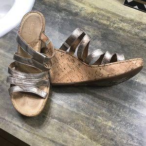 Silver/Gold Born wedge sandals